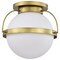 Nuvo Lakeshore 1-Light Large Flush Natural Brass White Opal Glass 60/7782 - alternate 1